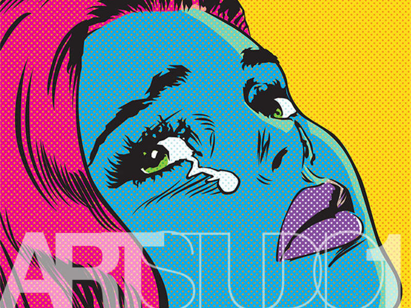 CRY BLUE GIRL / POP ART 